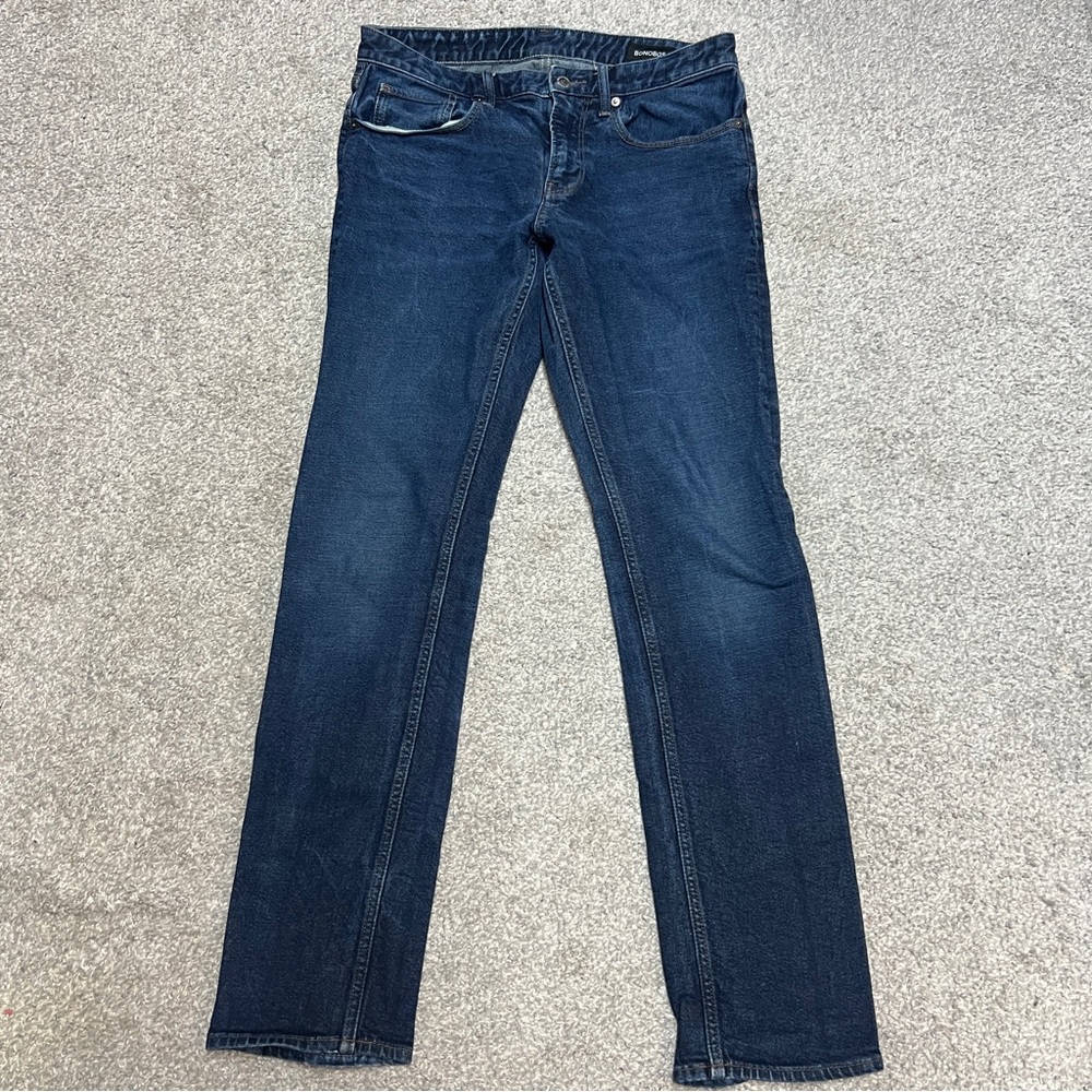 BONOBOS Jeans Mens 32x34 Slim Fit Dark Wash Denim 30x32 Actual